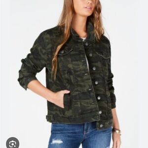 NWT STS Blue Camouflage Utility Oversized Ella Boyfriend Jean Jacket Size M